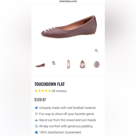 Charis Doxa Touchdown Football Flats Size 8.5 - Picture 12 of 12